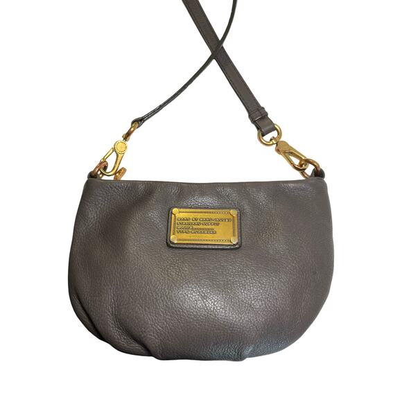 Marc by Marc Jacobs Classic Q Percy Crossbody Gray Pebbled Leather Bag